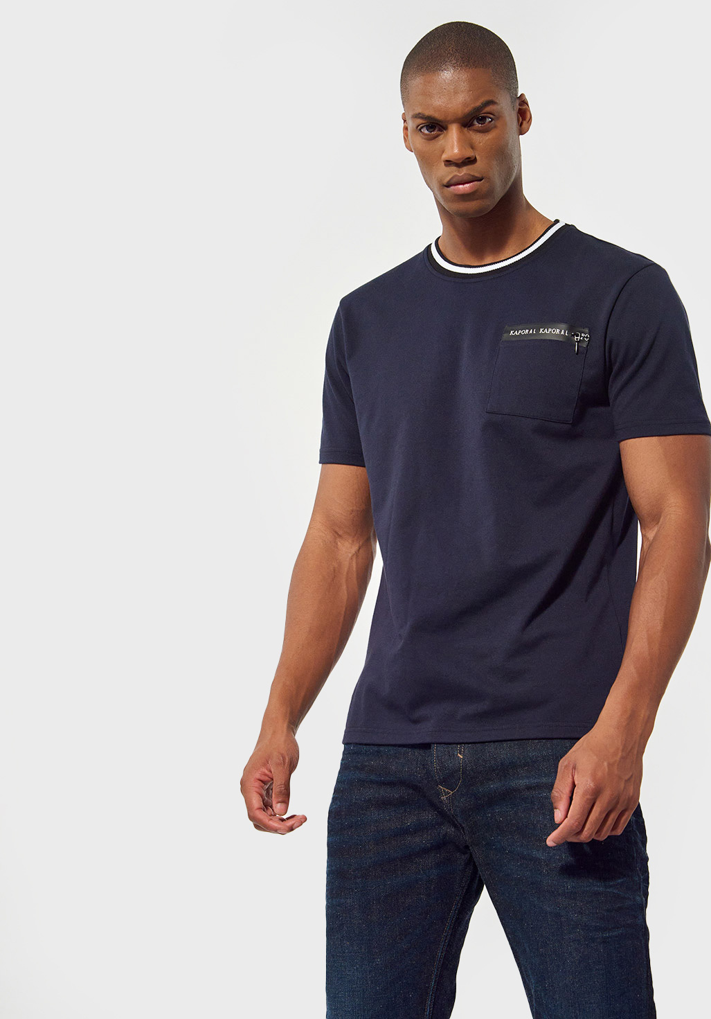 Men's blue regular-fit T-shirt Berty - Kaporal