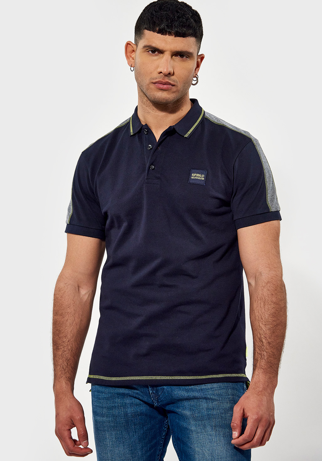Men's blue regular-fit 100% cotton polo shirt Bipp - Kaporal