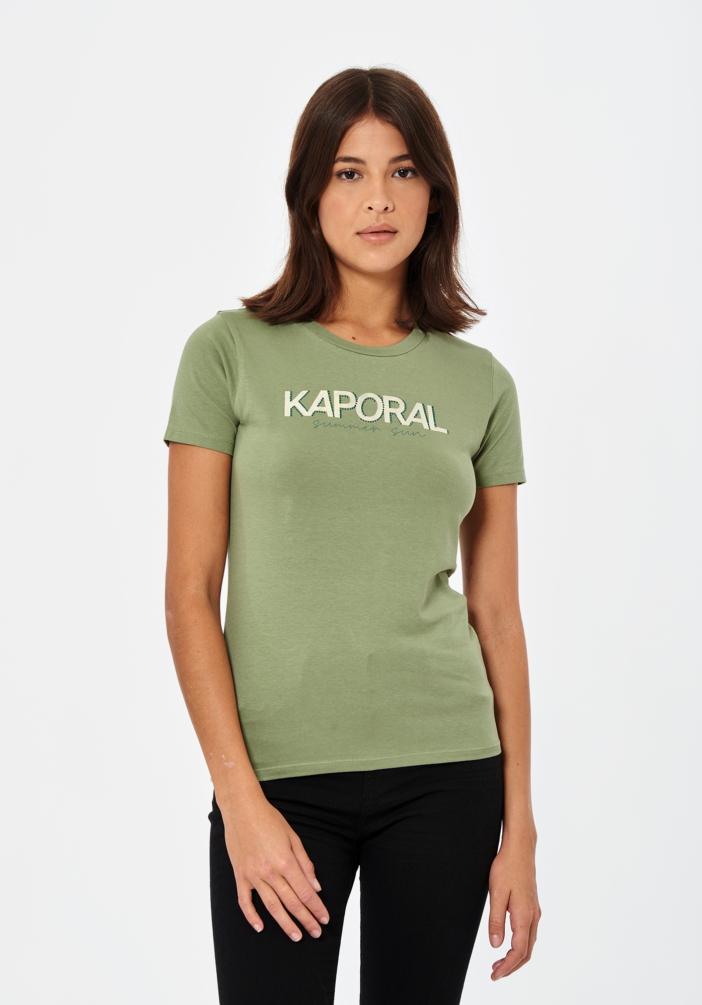Women s khaki T shirt Jasic Kaporal