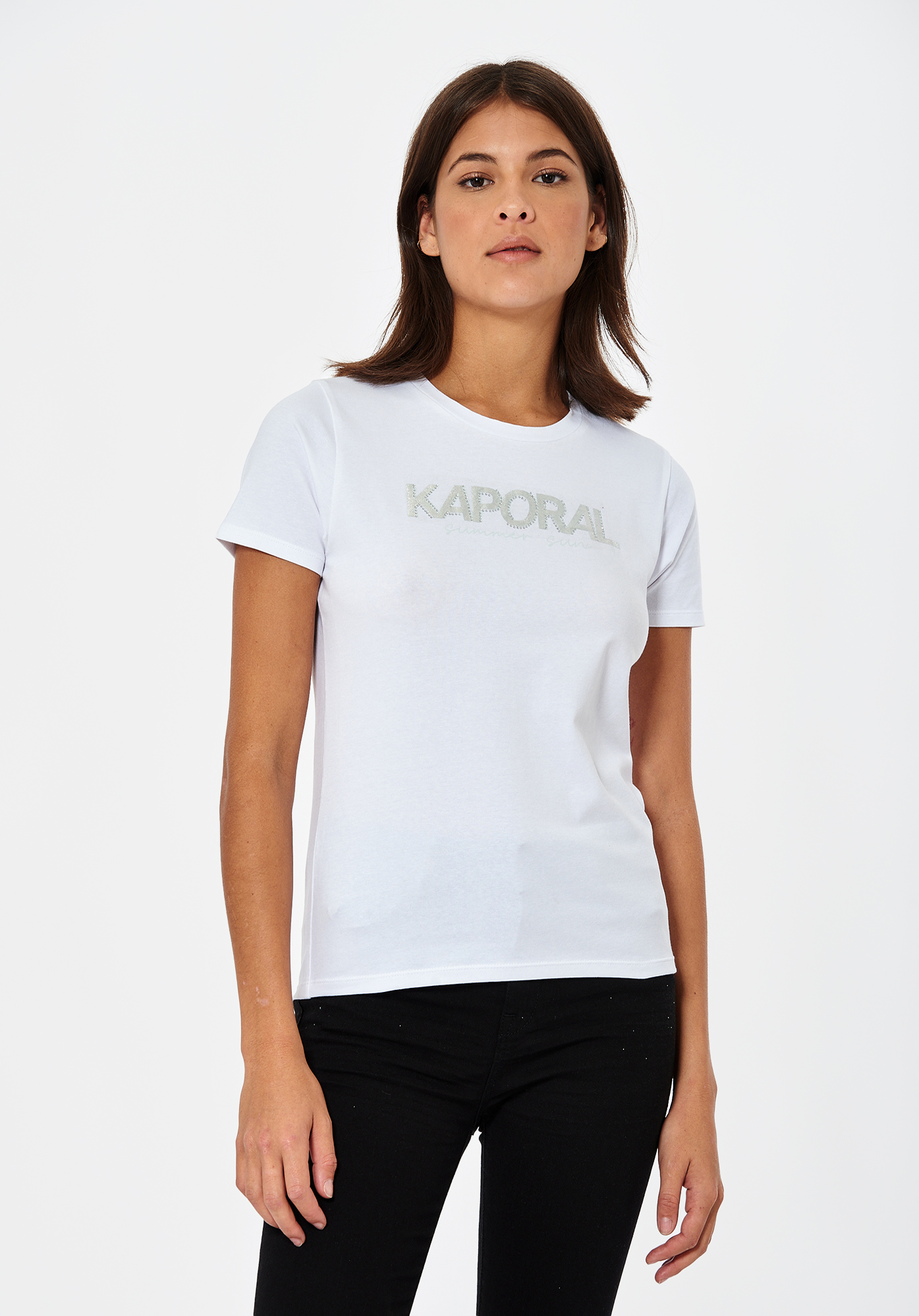 Women s white T shirt Jasic Kaporal