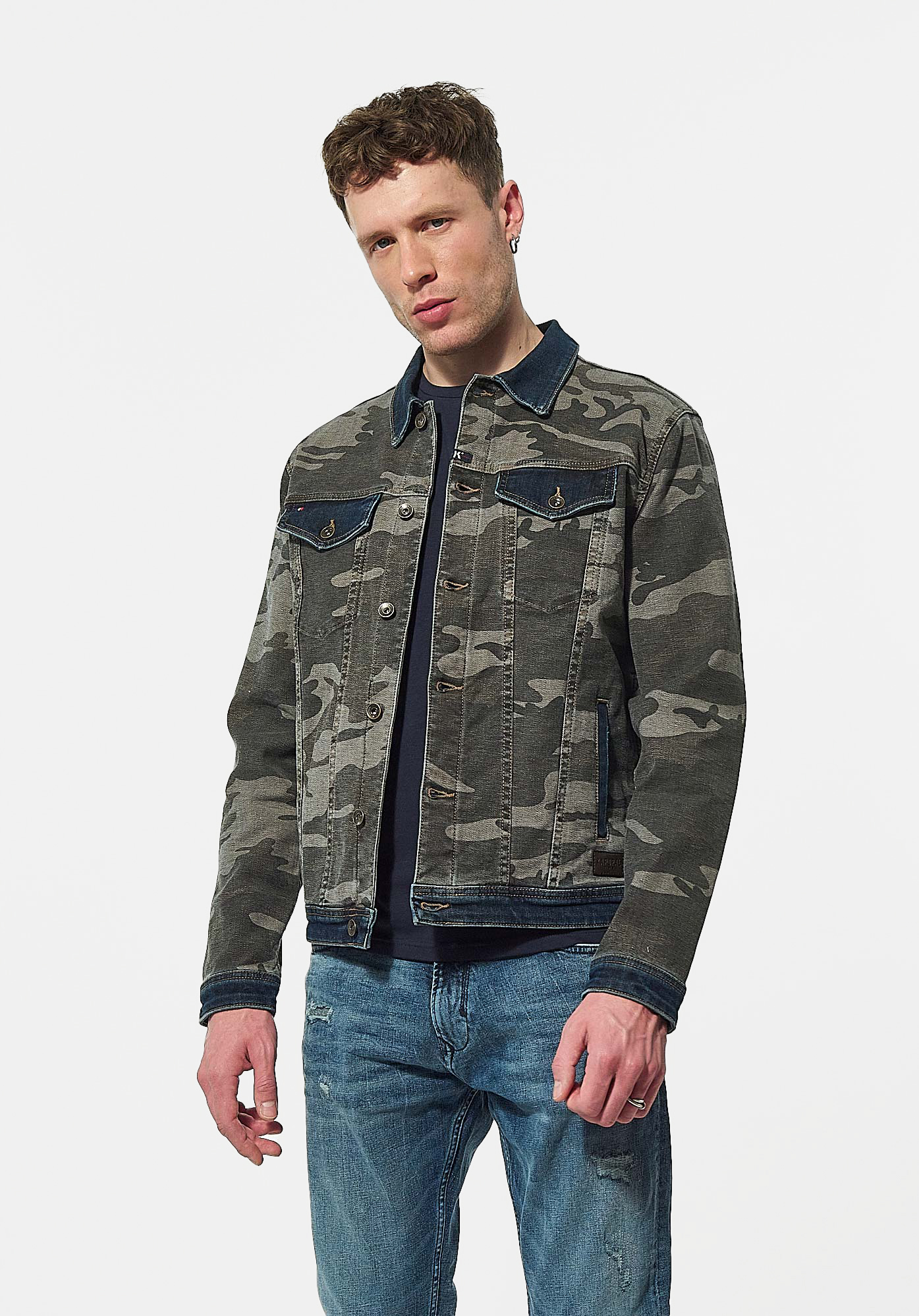 Camo denim sale jacket men