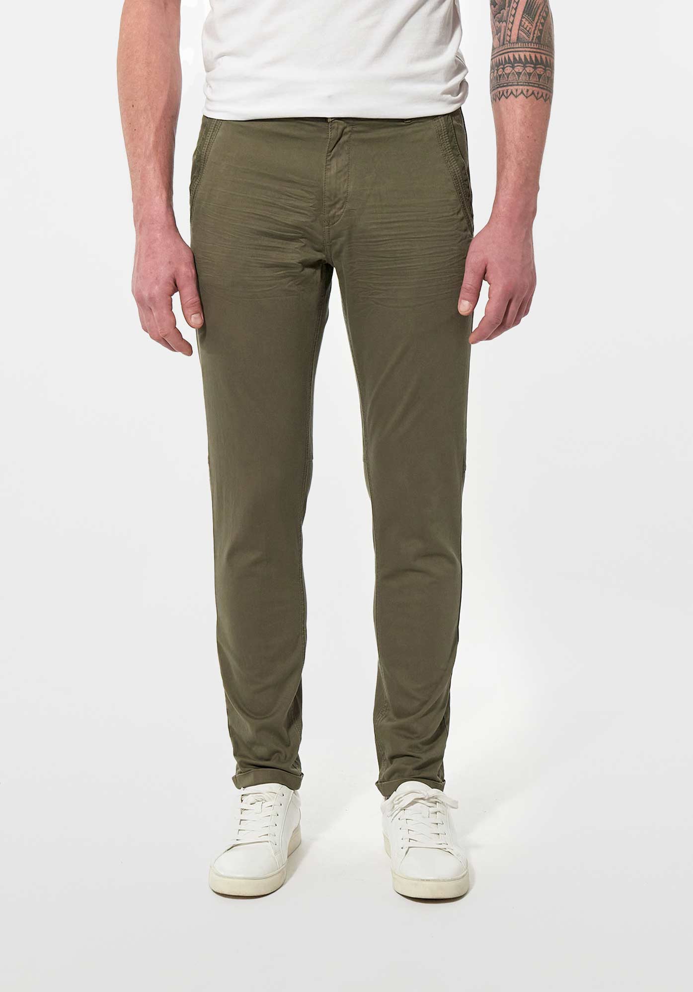 Men's khaki slim-fit trousers Nizza - Kaporal