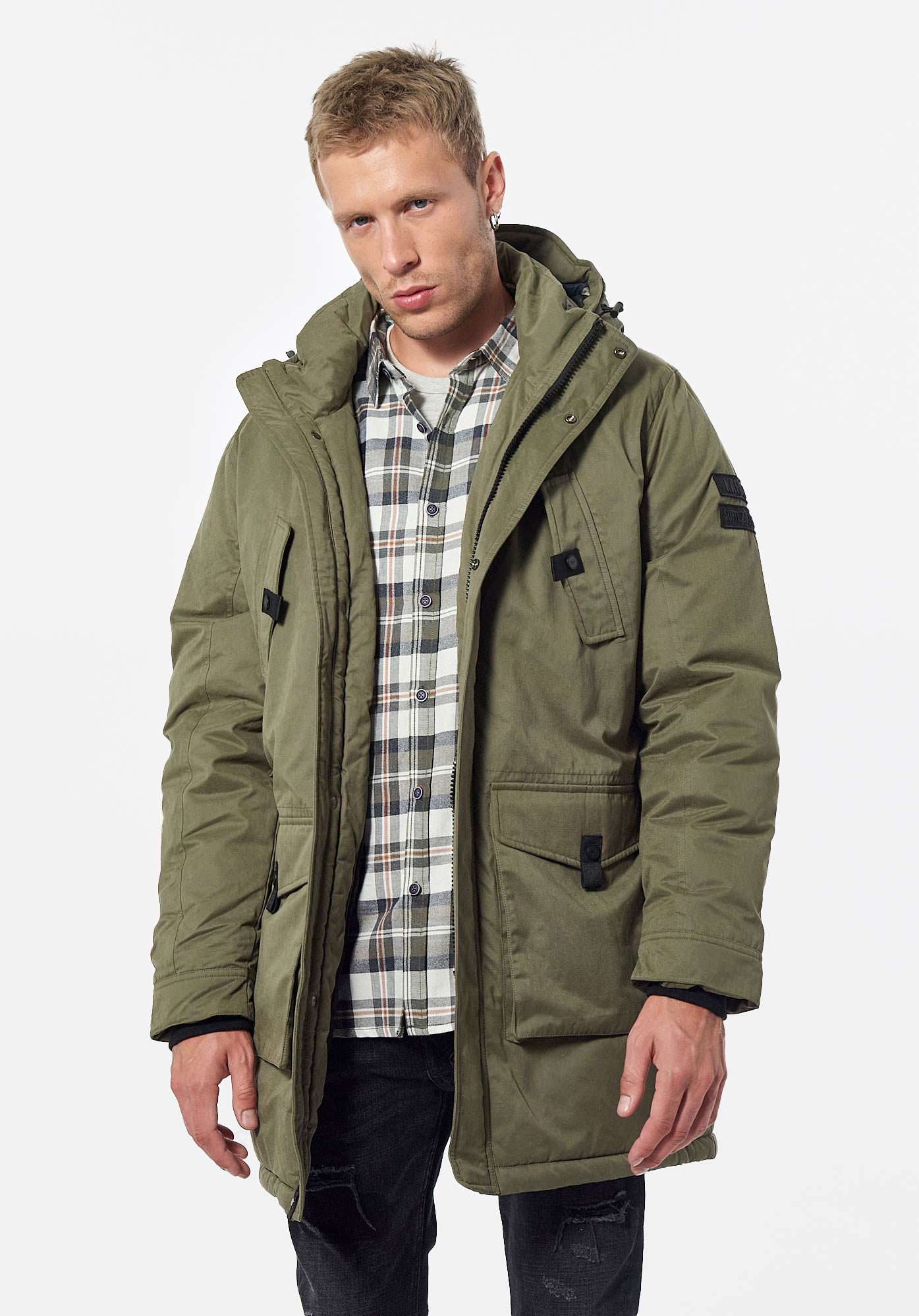 Men s khaki parka Sami Kaporal