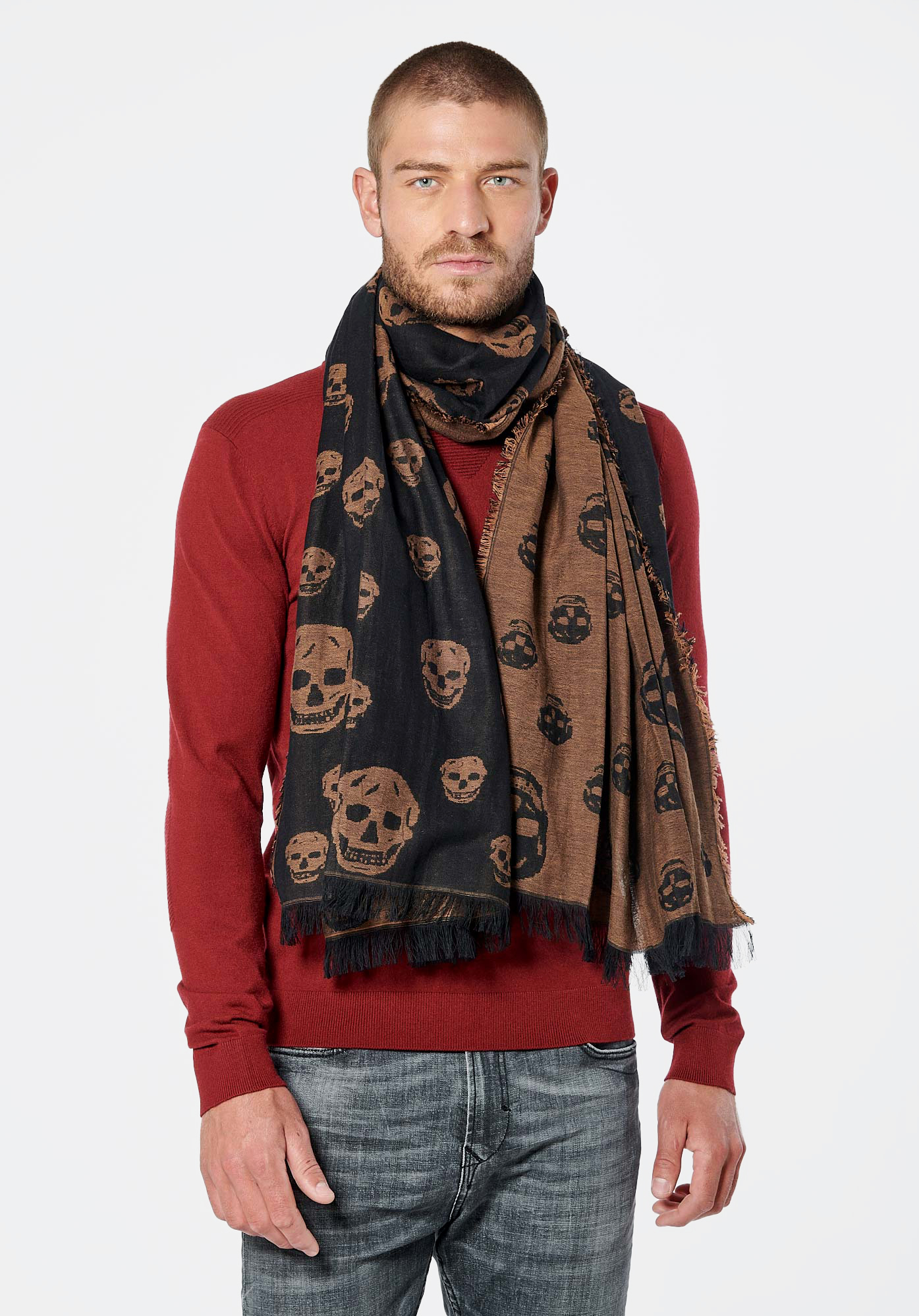 Mens hot sale skull scarf