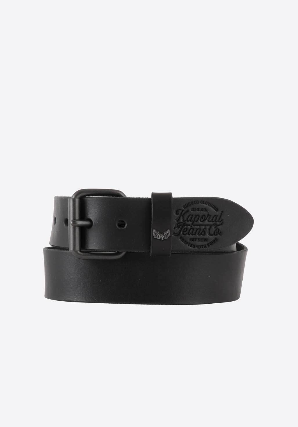 Ceinture homme en cuir noir Heber Kaporal