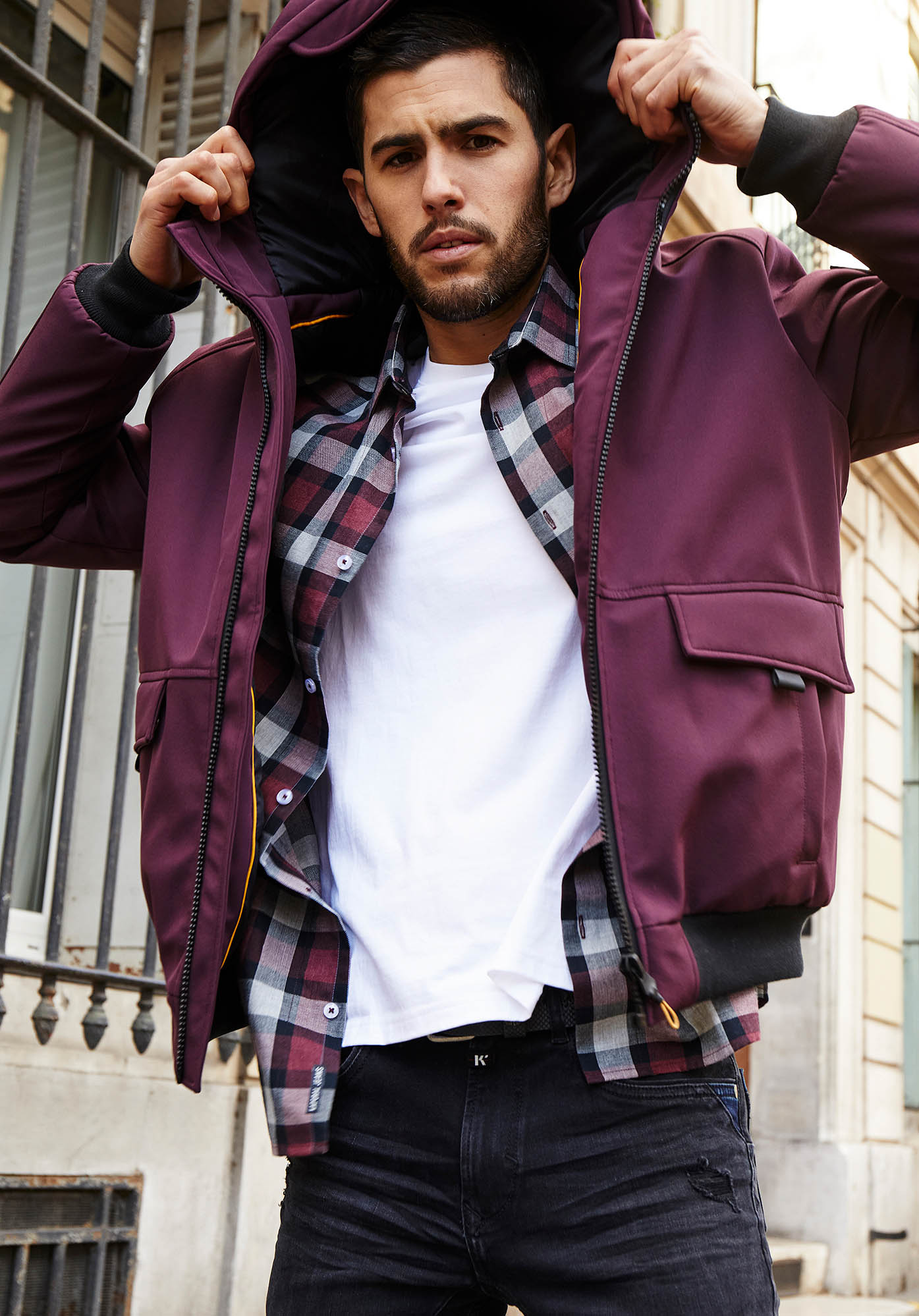 Blouson shop bordeaux homme