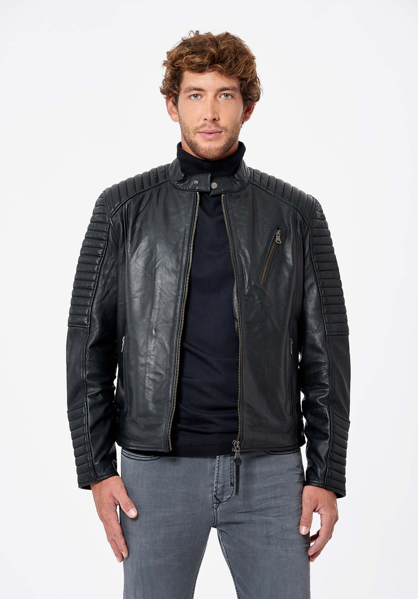 Veste noir shop cuir homme