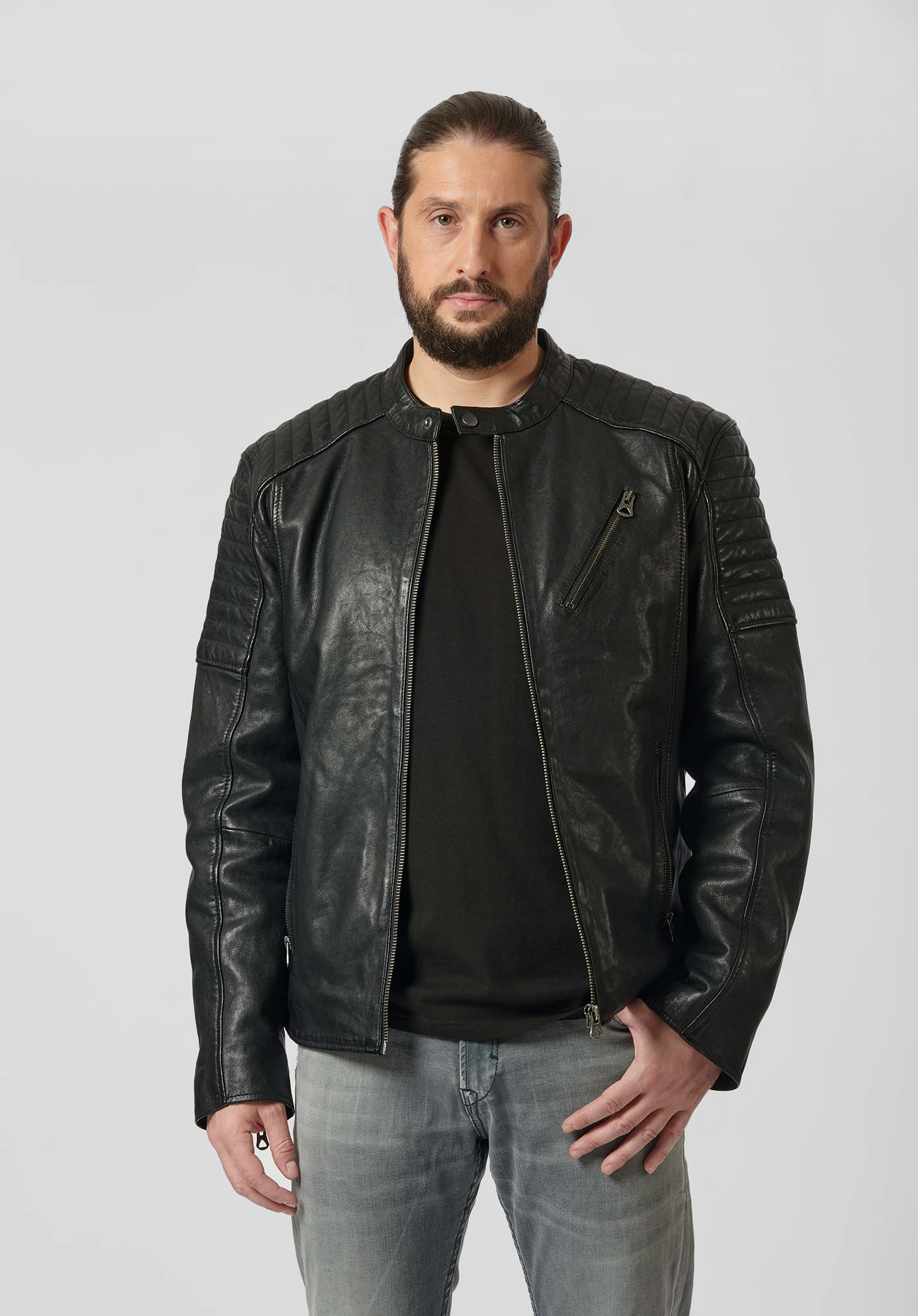 Manteau cuir noir homme online