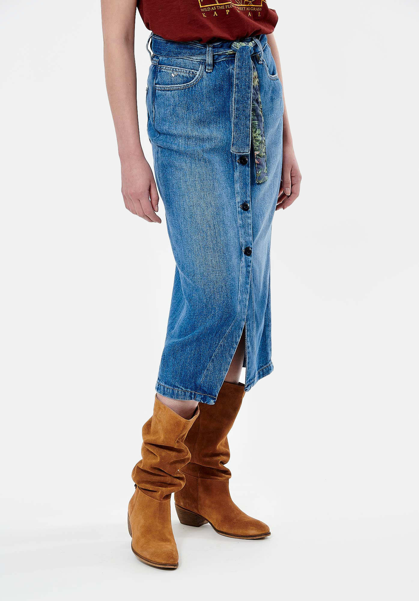 Jupe en jean longue Femme Berti - Kaporal