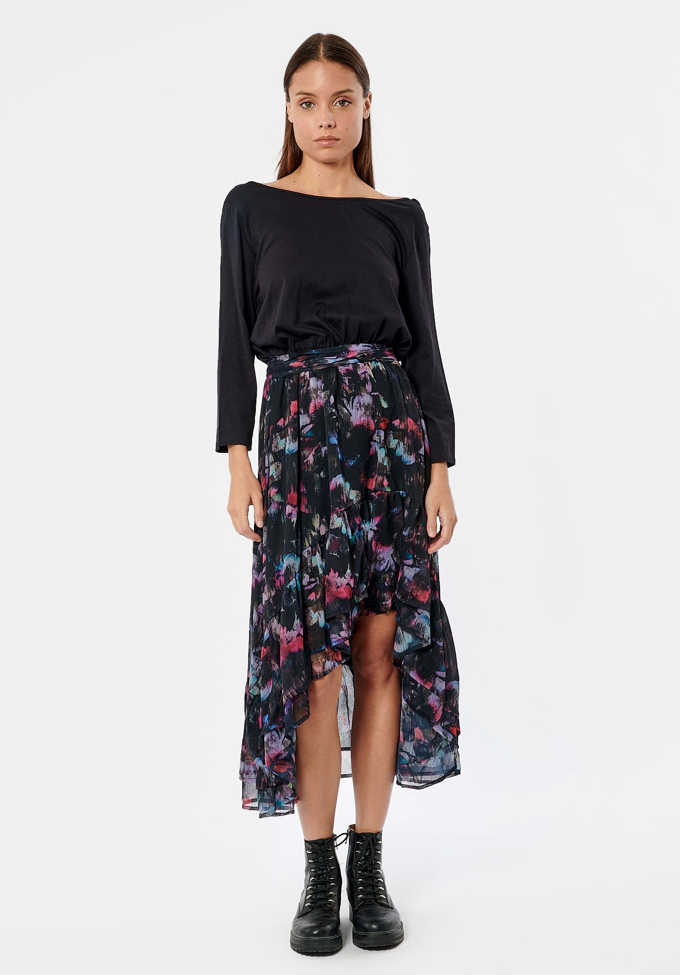 Robe longue fleurie en 100 polyester recycl e femme Blima