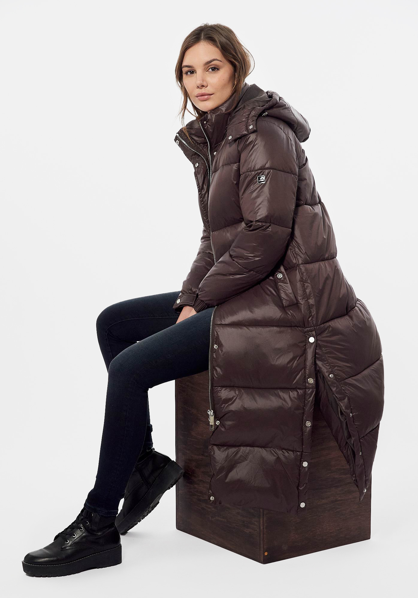 Doudoune longue marron Femme Deric Kaporal