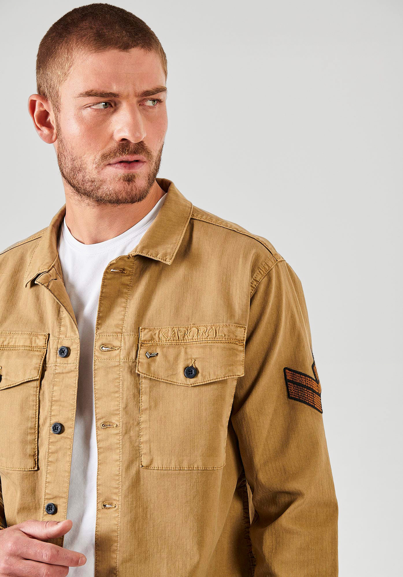 Chemise en jean kaki Homme Diken Kaporal