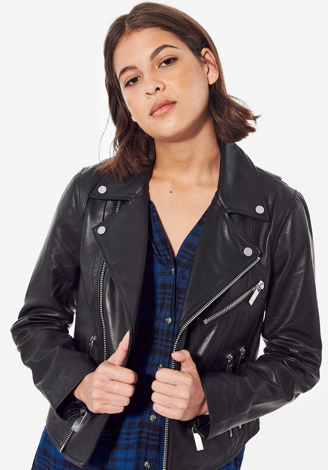Veste en cuir noir Femme Diye Kaporal