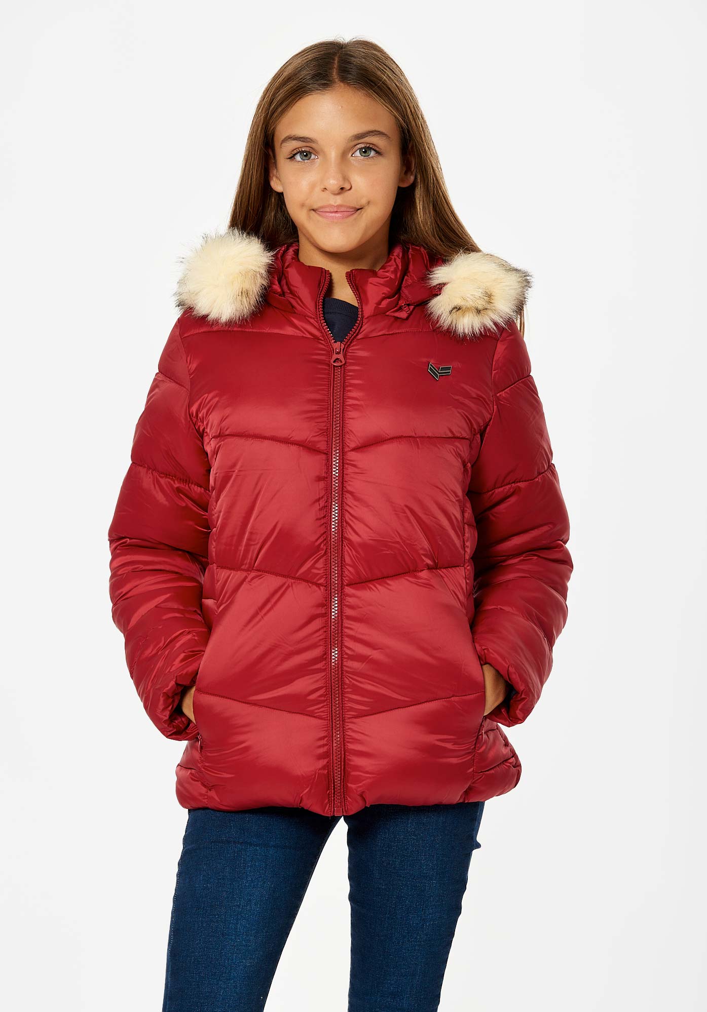 Doudoune rouge Fille en 100 polyester recycl Erika Kaporal