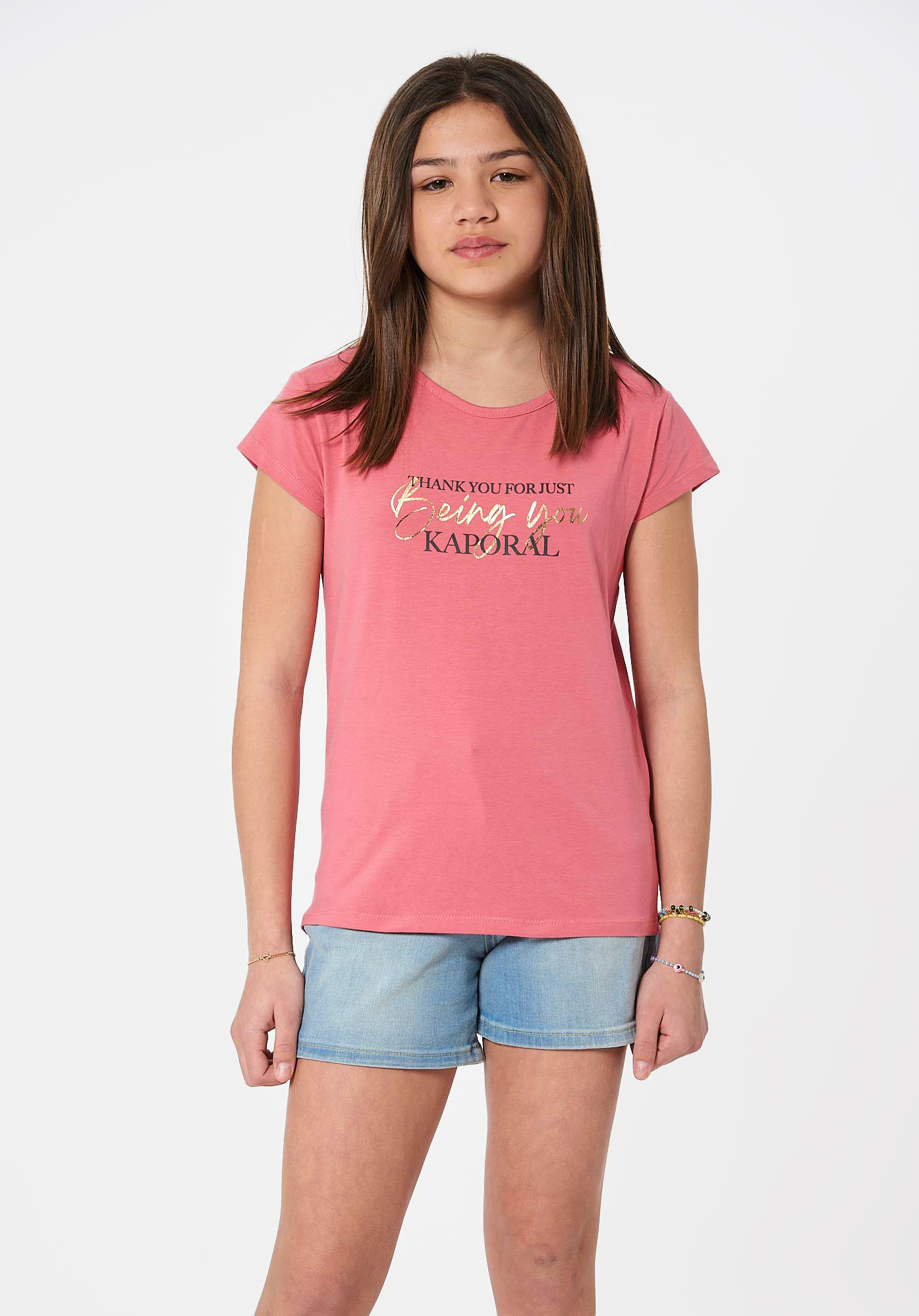 T shirt rose fille Fasic Kaporal