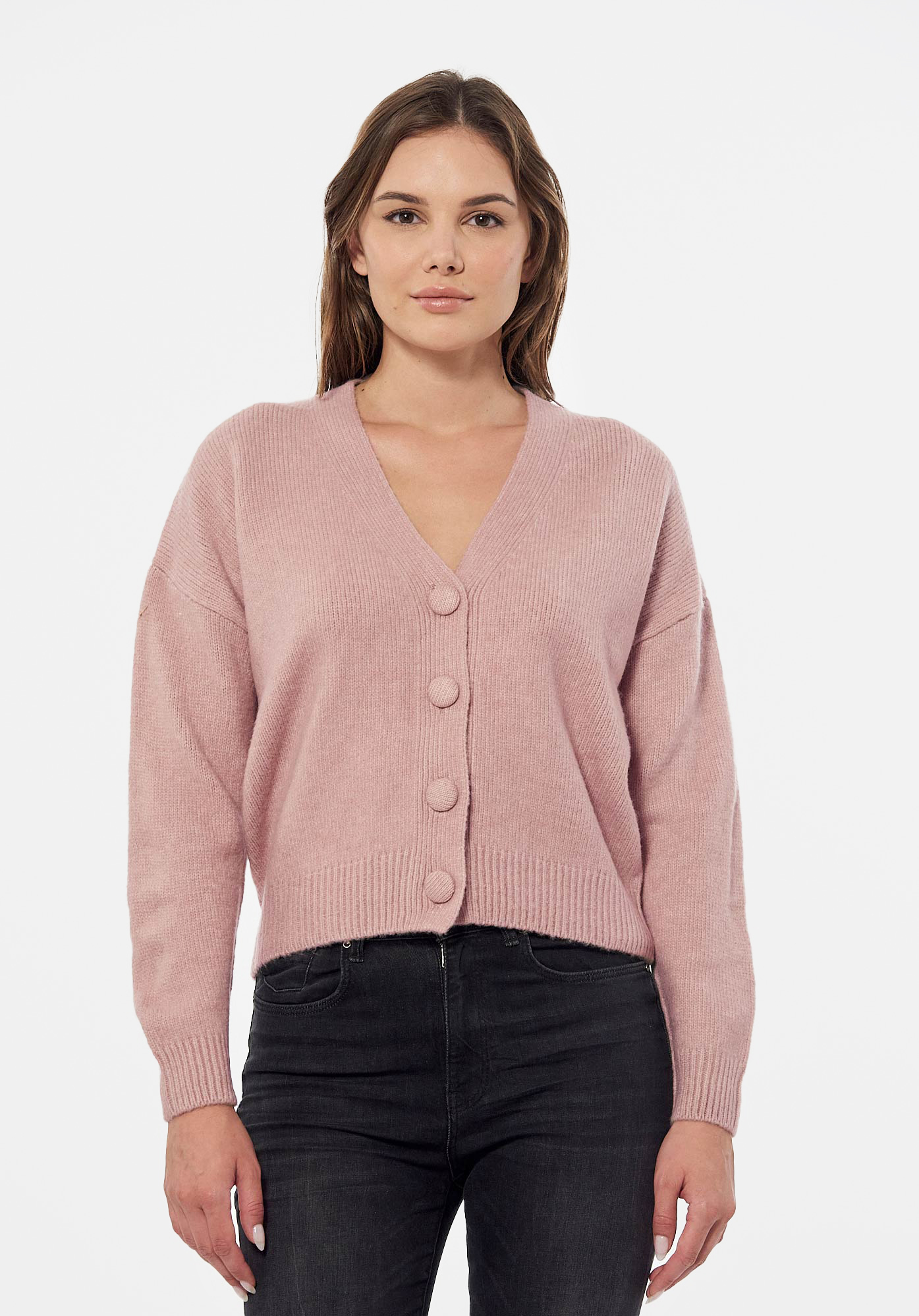 gilet long vieux rose femme