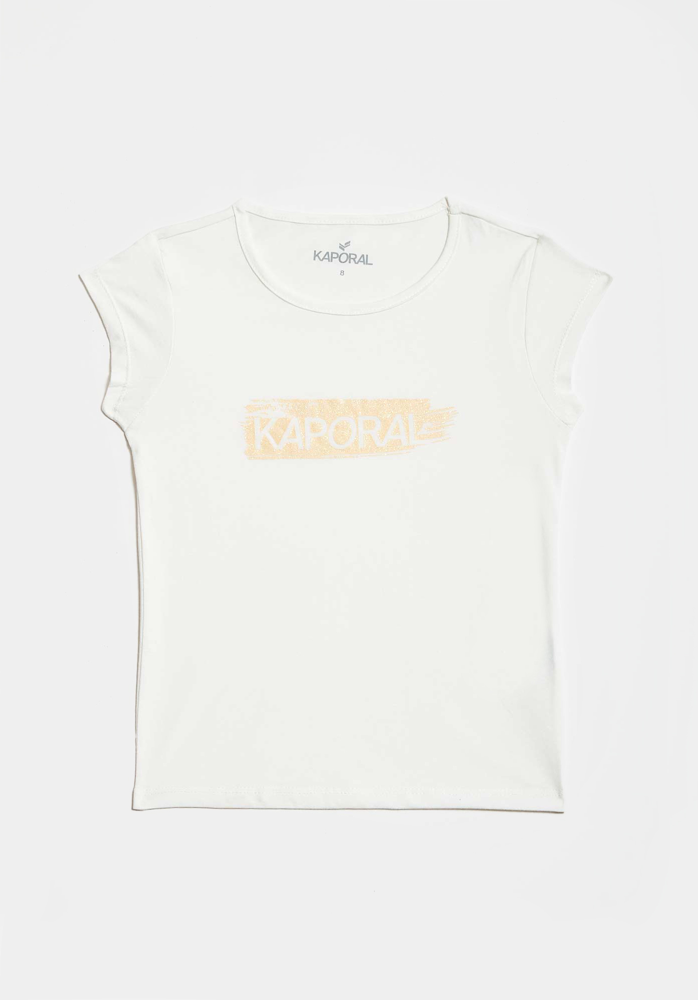 T shirt blanc Fille en 100 coton Flint Kaporal