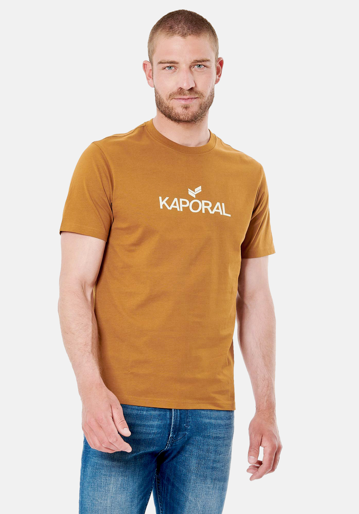 T-shirt jaune Homme en 100% coton Leres - Kaporal