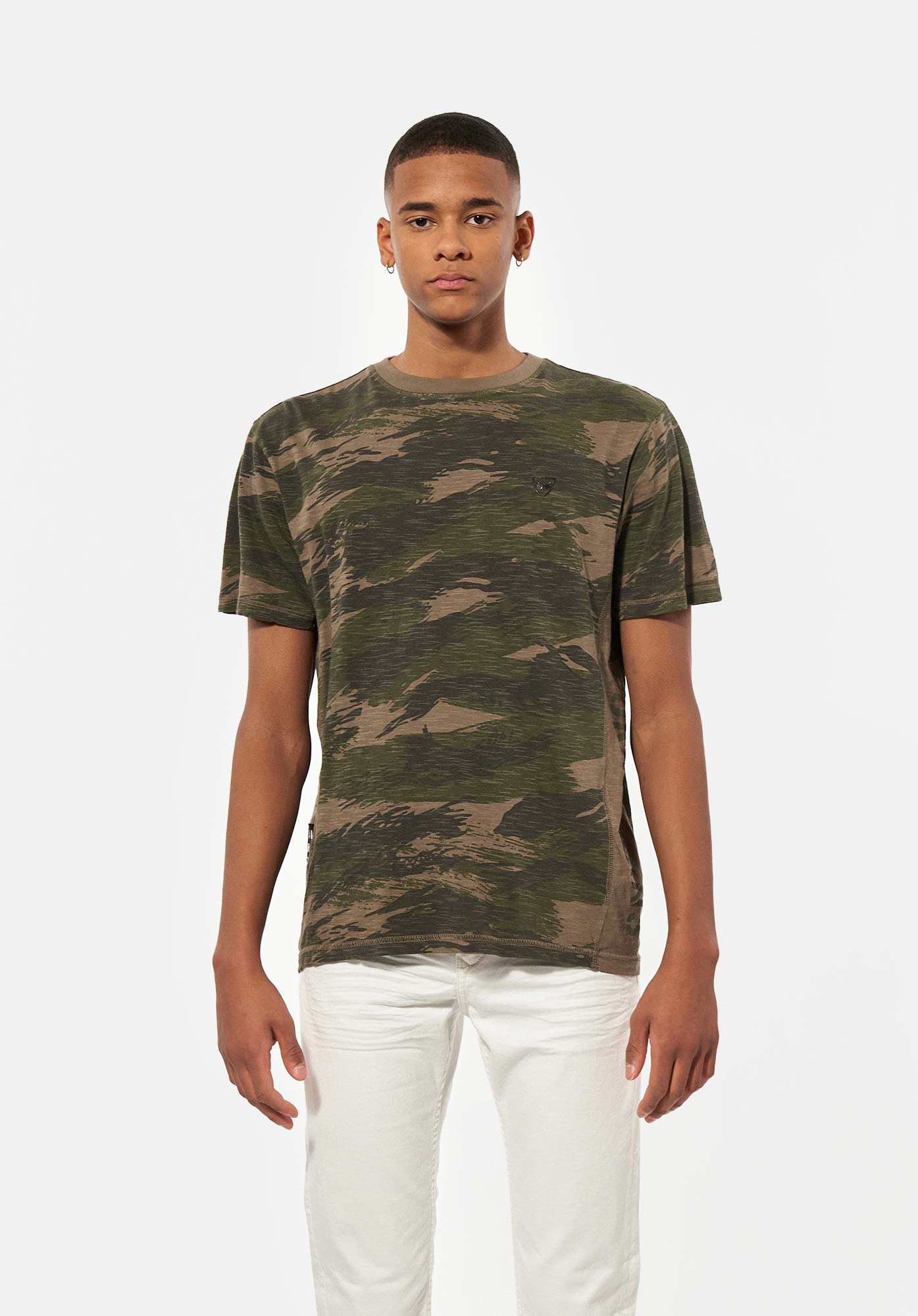 T shirt camouflage homme discount