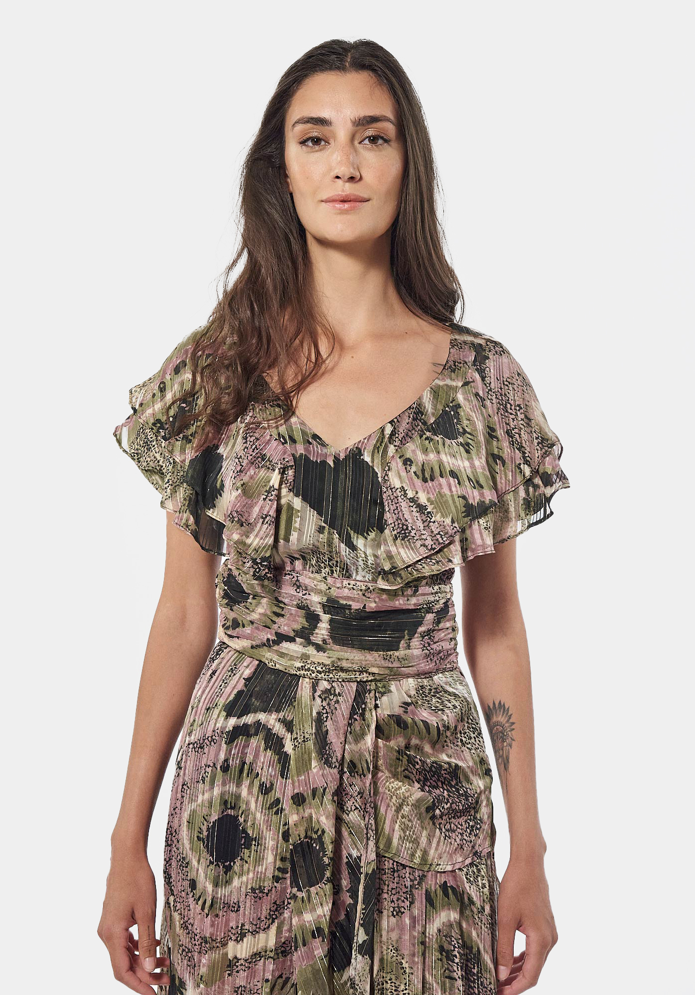 Robe portefeuille longue fleurie Femme Nelan Kaporal