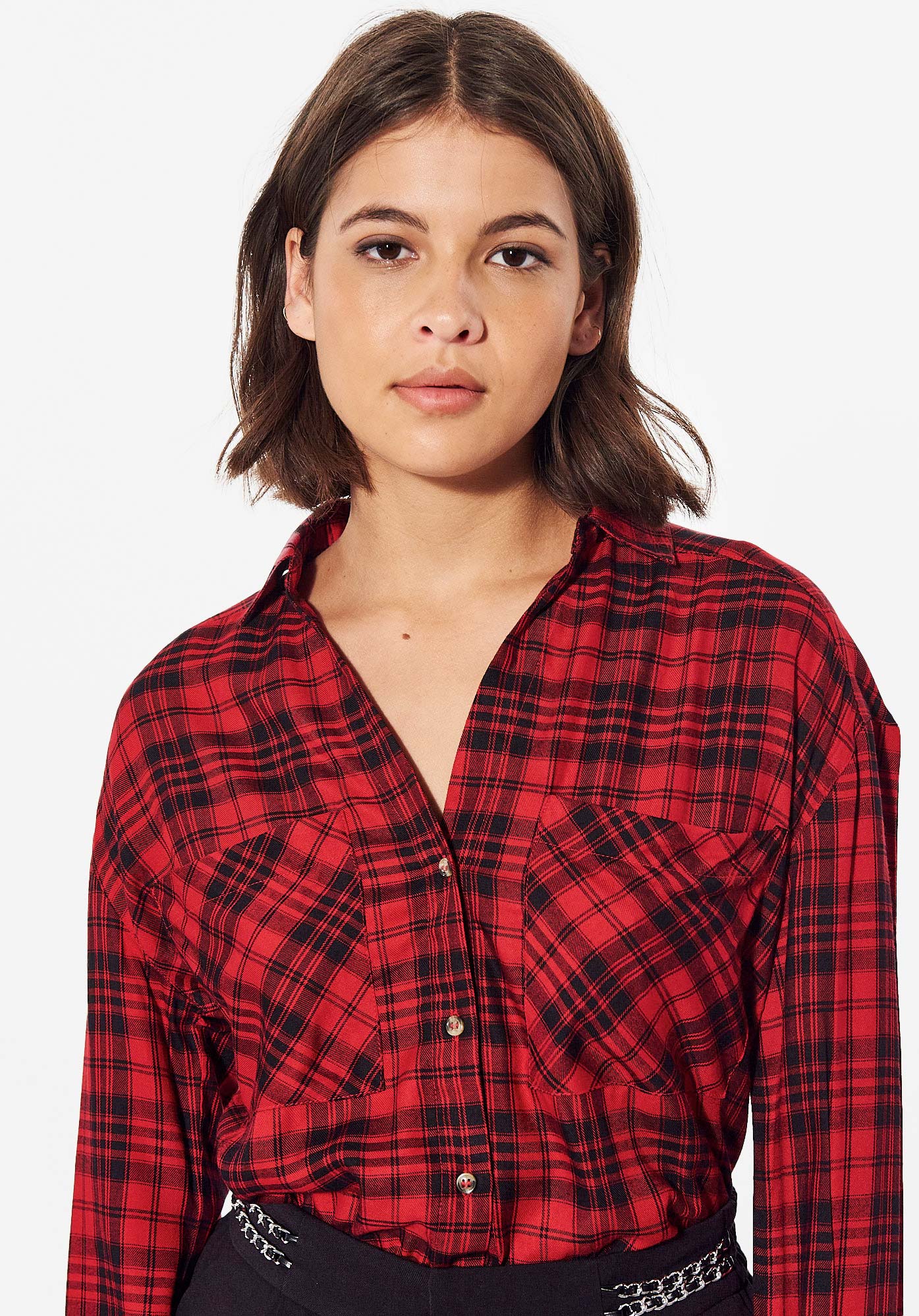 Chemise carreaux rouge Femme Ness Kaporal
