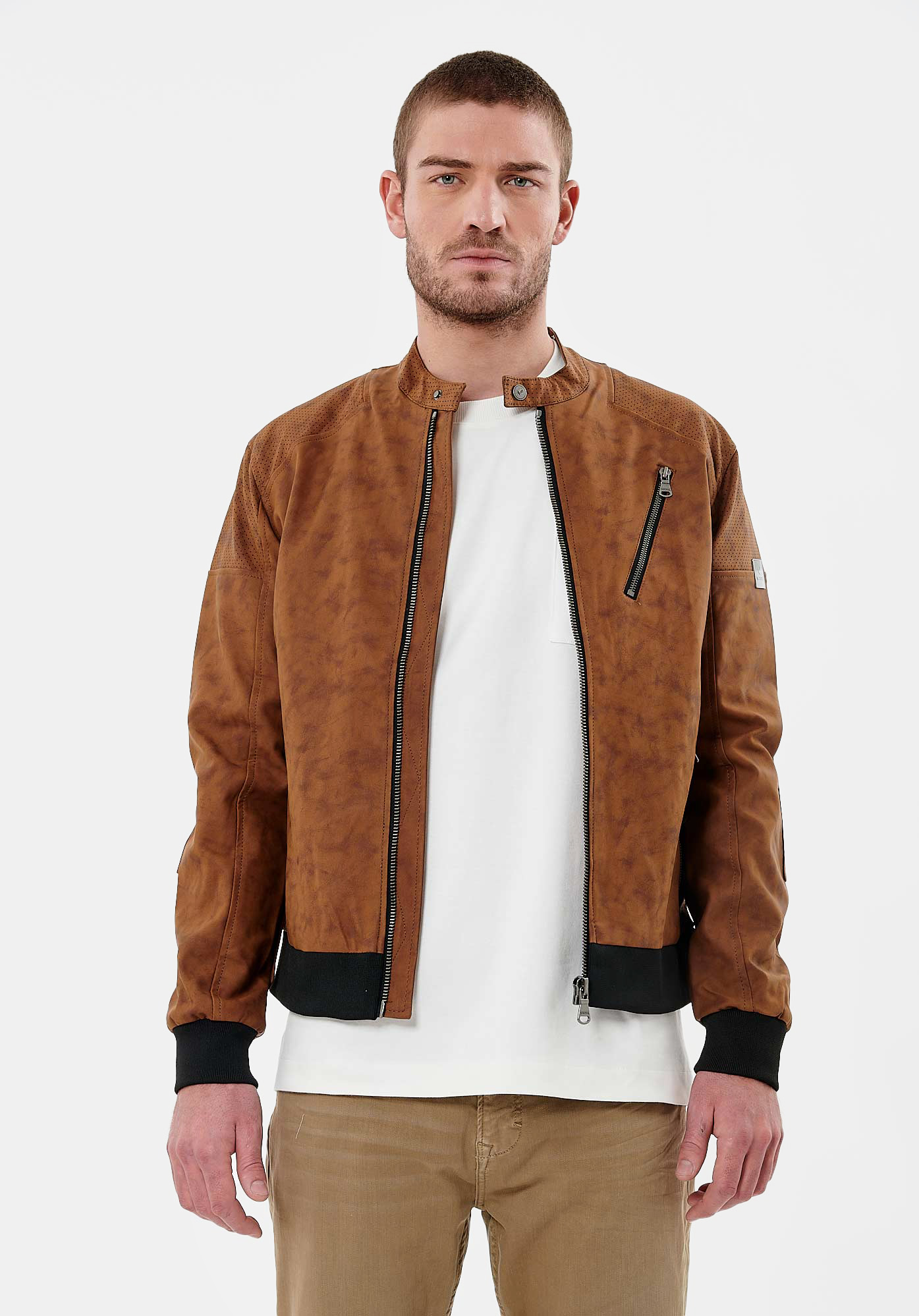 Veste cuir kaporal homme hot sale marron