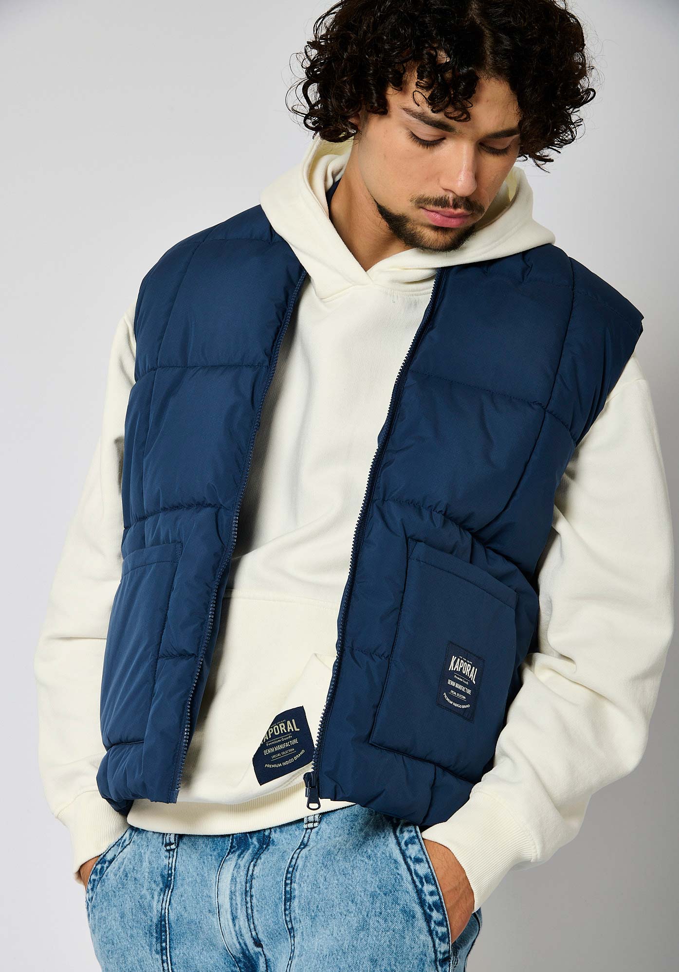 Doudoune bleue sans manches Homme Ringo Kaporal