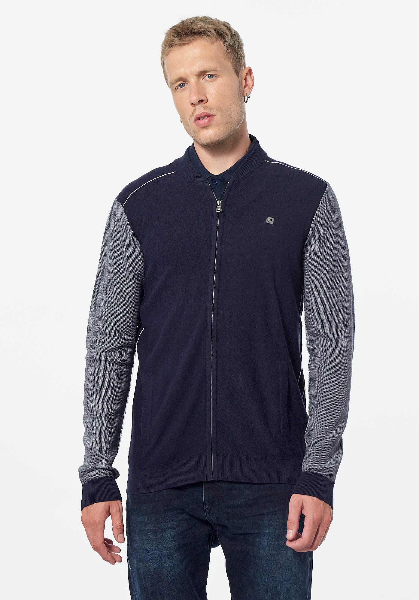 Gilet bleu Homme en 100 coton bio Sacha Kaporal