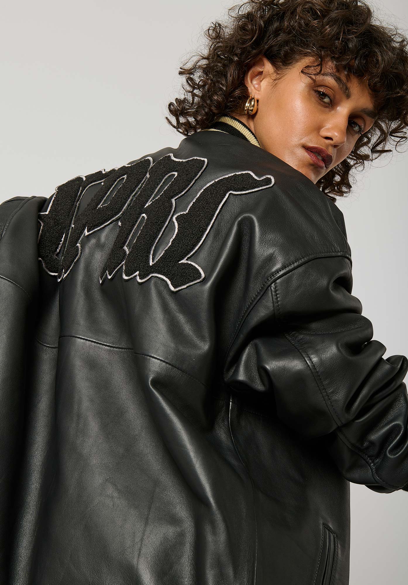 Veste en cuir noir Femme Sofa Kaporal