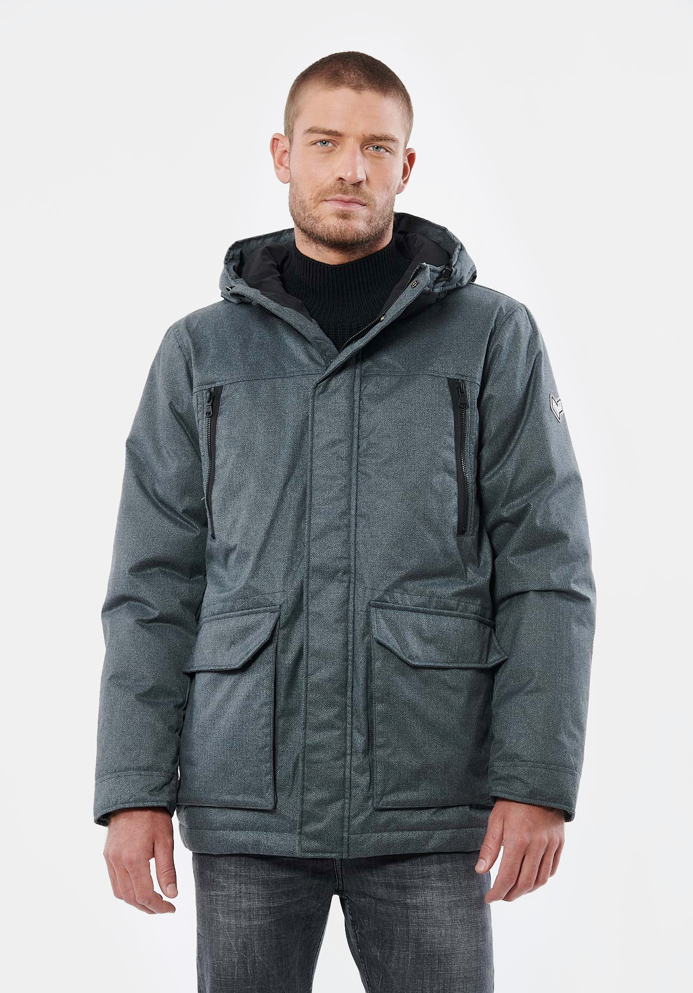 Parka best sale grise homme