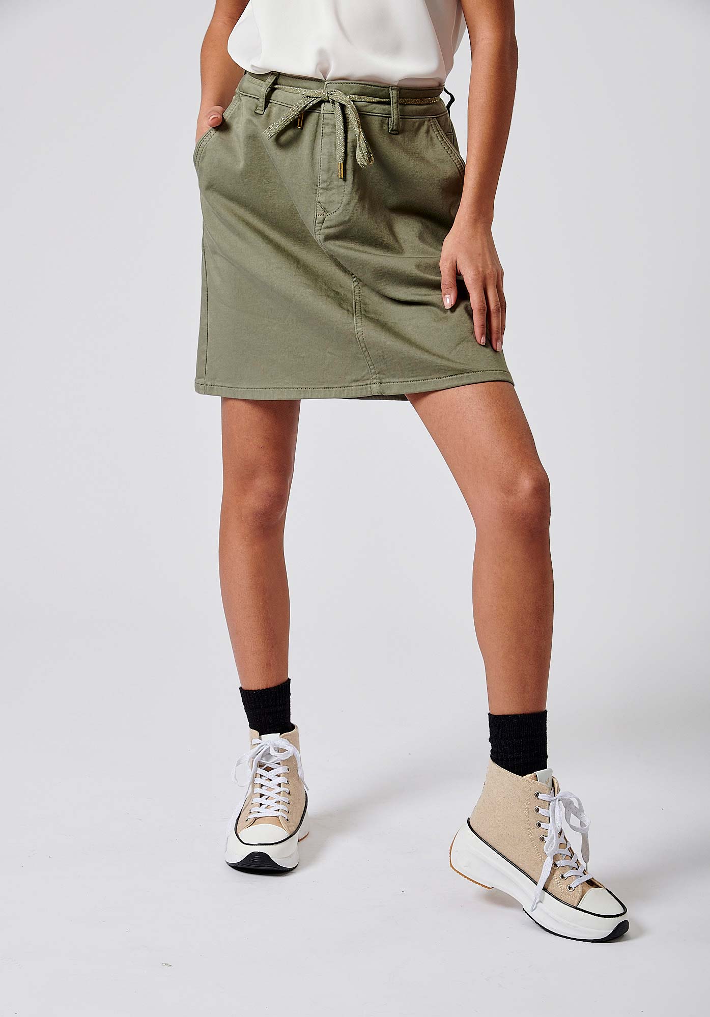 Jupe en jean kaki best sale
