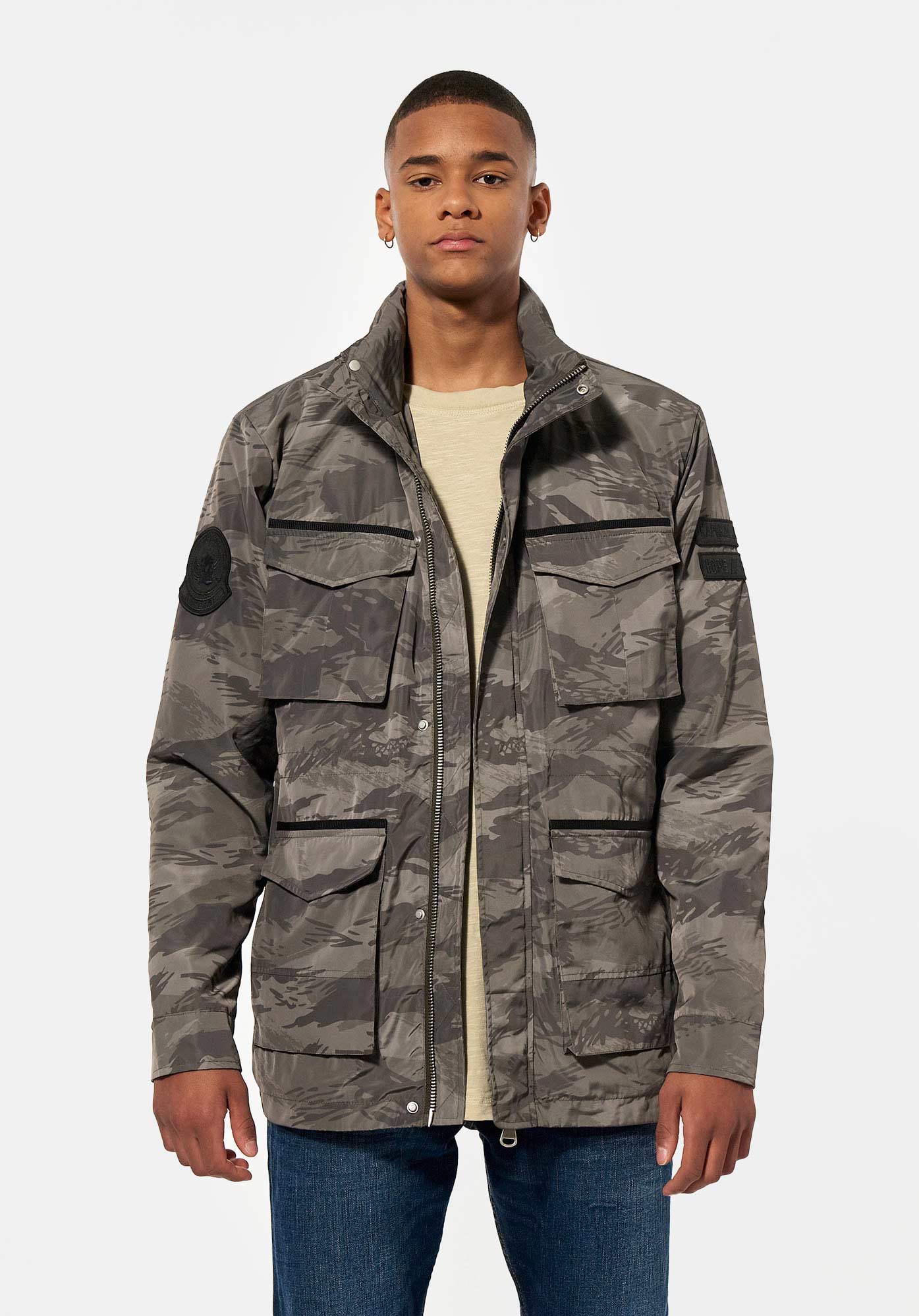 Veste camouflage kaki Homme en 100 polyester recyle Vitor Kaporal