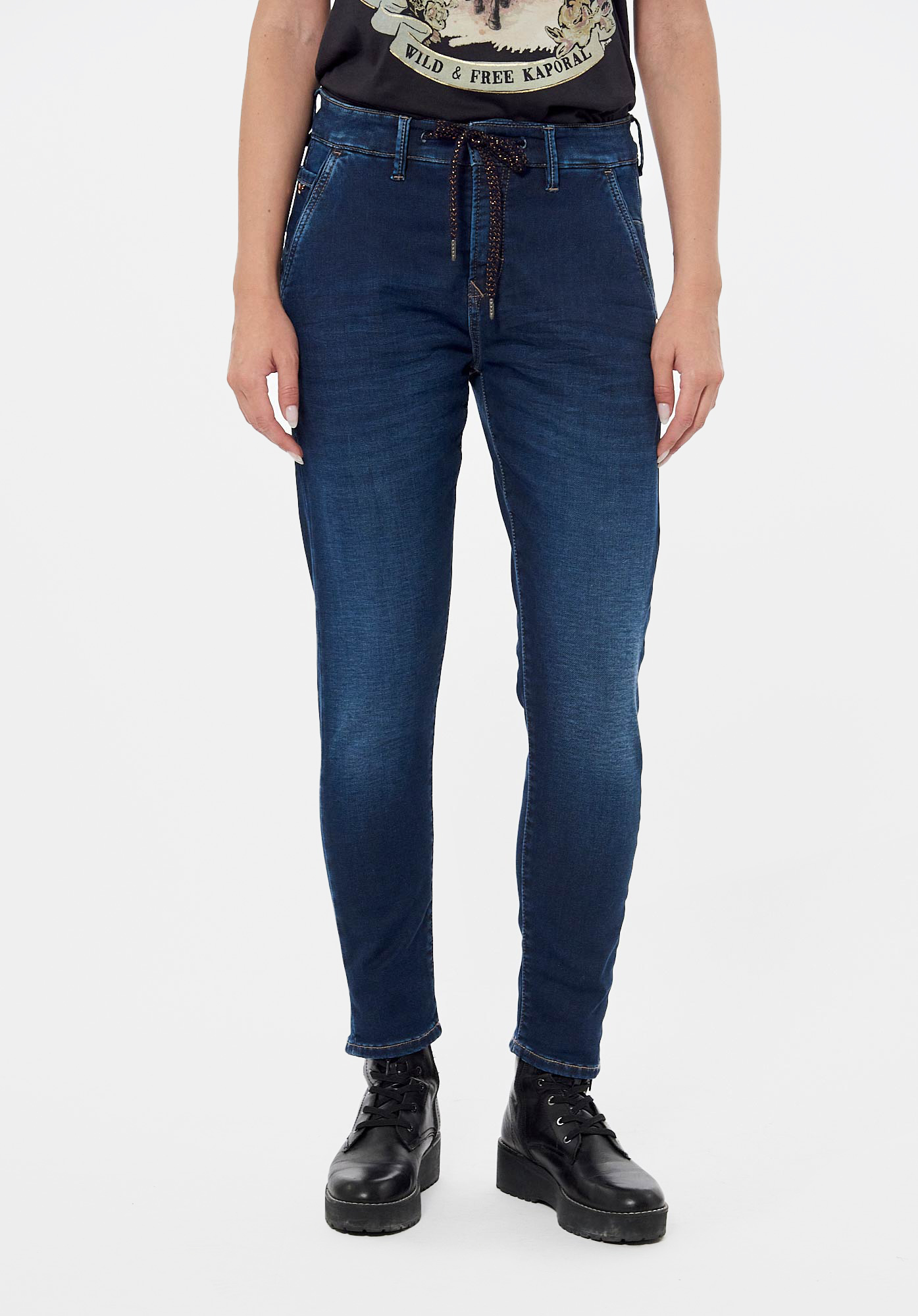 Jean bleu boy slim Femme Viwix Kaporal