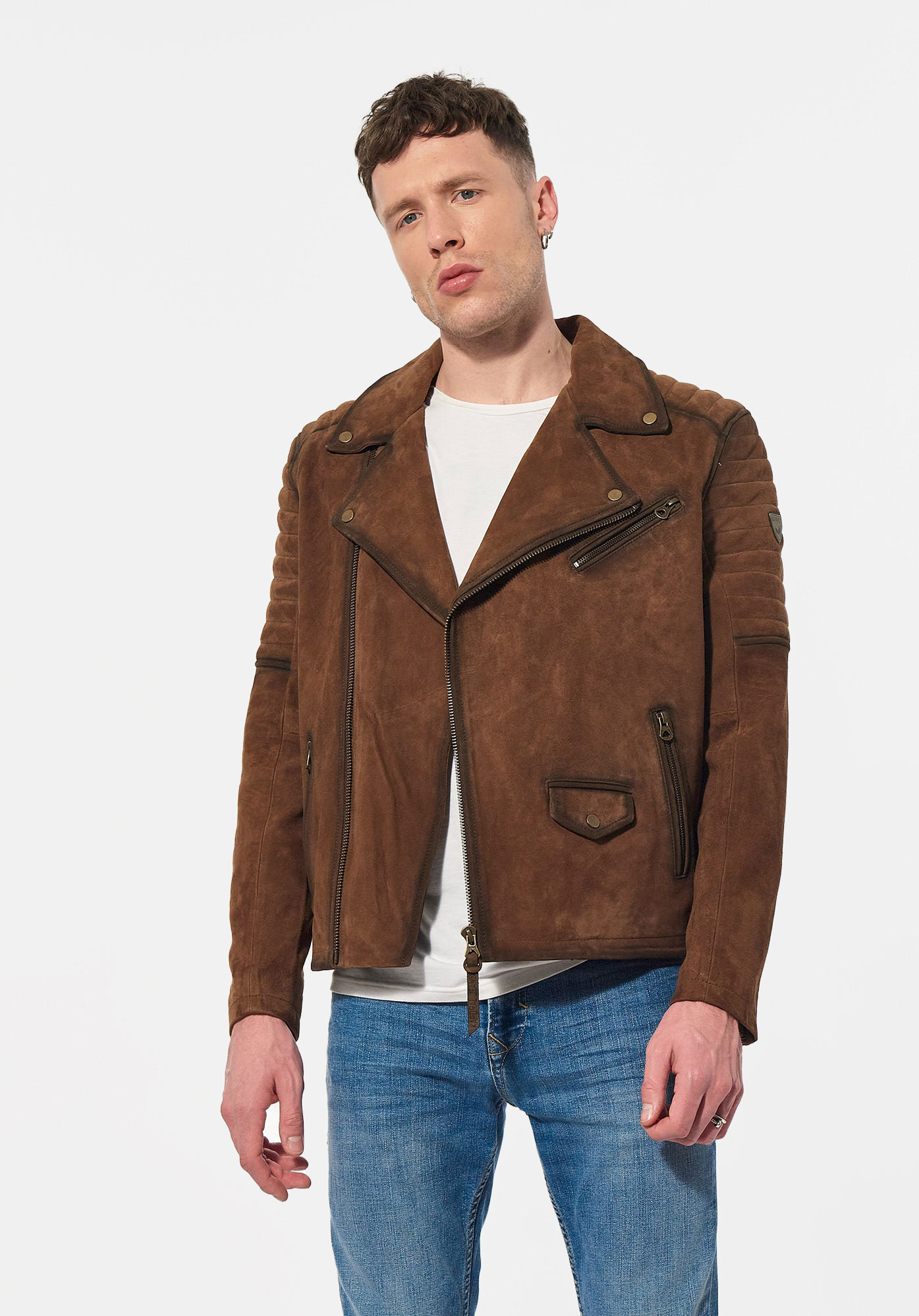 Veste cuir kaporal online homme marron