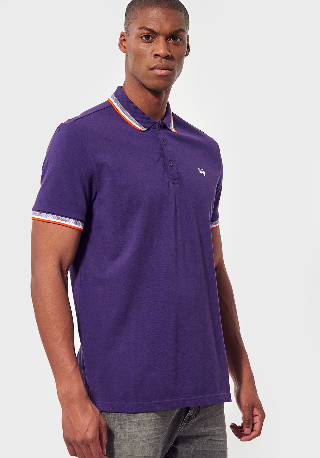 Polo violet homme online